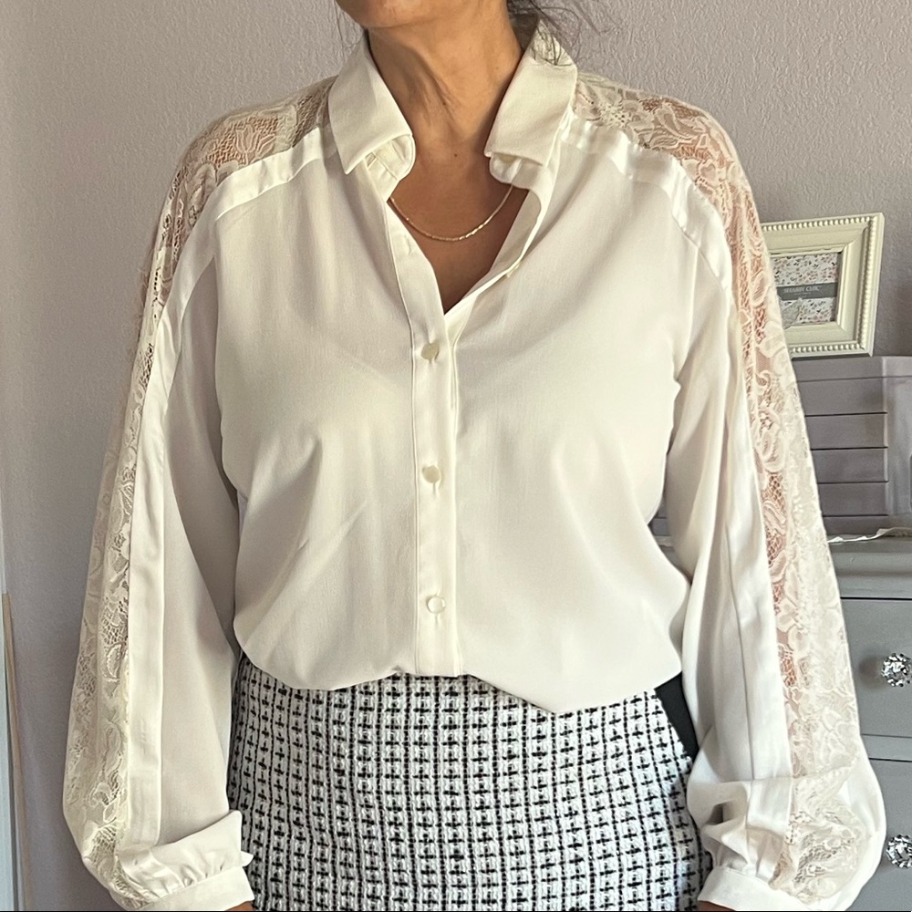 Eva Mendes Blouse With Lace Detail